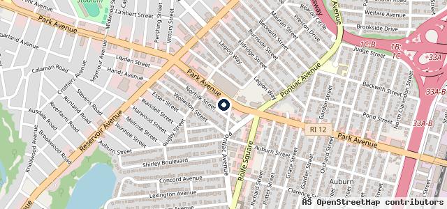 Map showing the location of Park Avenue Auto Service