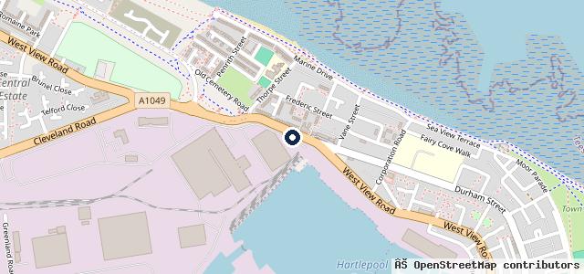 Map showing the location of Throston Service Station