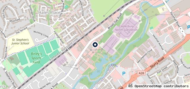 Map showing the location of Canterbury Volkswagen