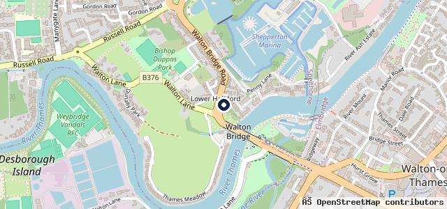 Map showing the location of Walton Bridge Garage
