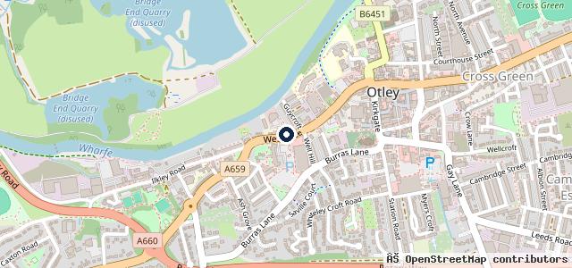 Map showing the location of GSF Car Parts (Otley)