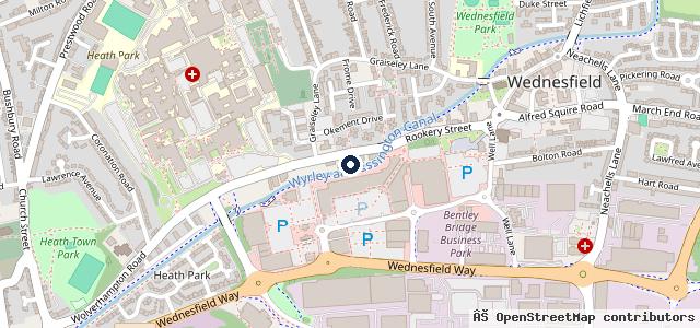 Map showing the location of Wednesfield Motor Company Ltd