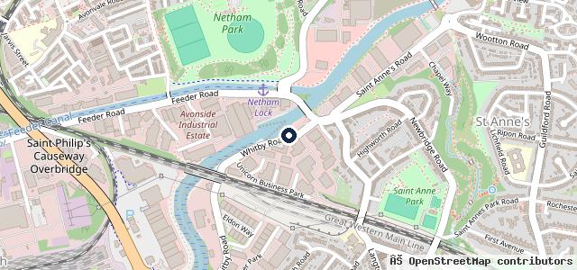 Map showing the location of Whitby Road Service Centre