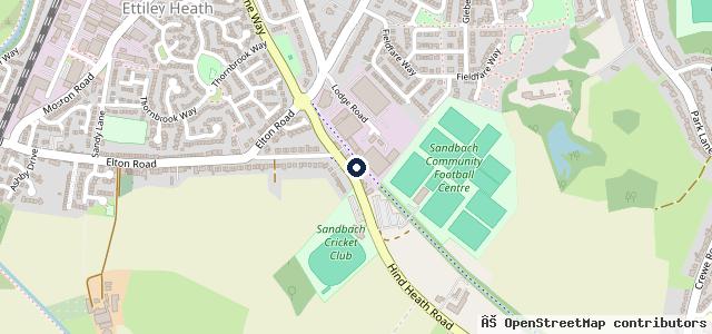 Map showing the location of Sandbach Repair Centre Ltd