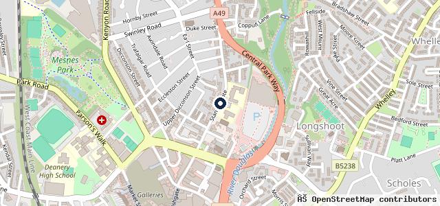 Map showing the location of Acton Garage
