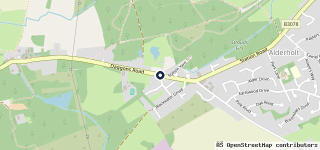Map showing the location of Alderholt Motors