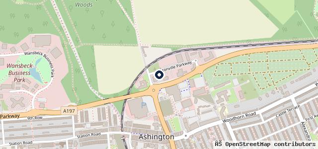 Map showing the location of Ashington Direct Auto Care