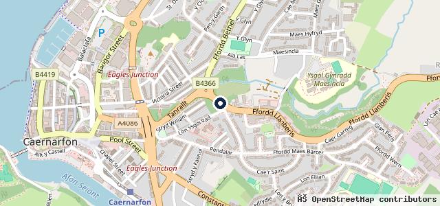 Map showing the location of Lleiod Garage