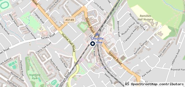 Map showing the location of Mellor Road Garage