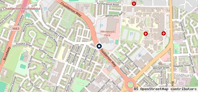 Map showing the location of Oldham Audi