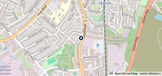 Map showing the location of Rising Brook Garage