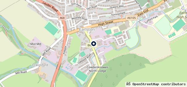 Map showing the location of Scott's Garage Earlston