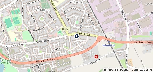 Map showing the location of Winsford Motors