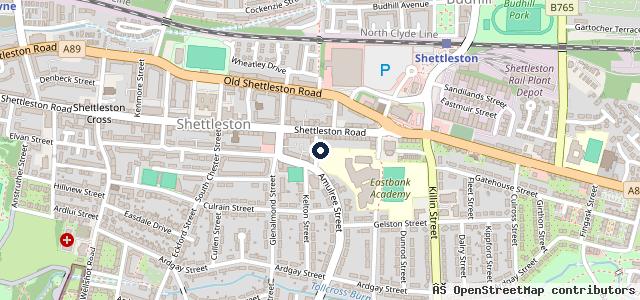 Map showing the location of Shettleston MOT Station