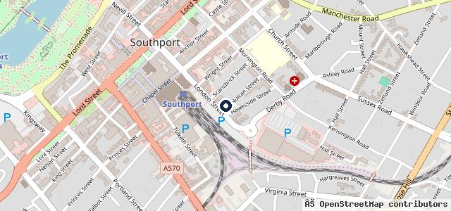Map showing the location of Southport MOT