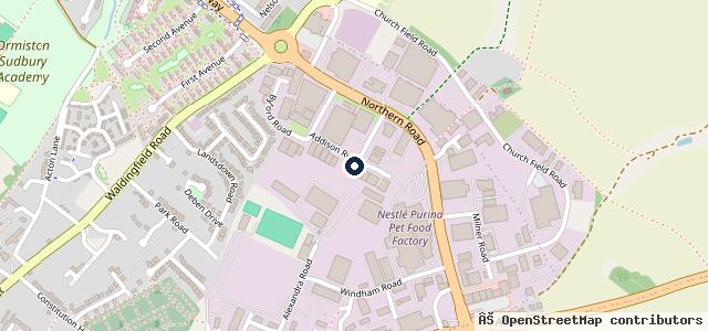 Map showing the location of Sudbury Mot And Service Centre