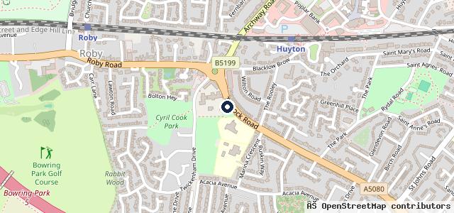 Map showing the location of Tarbock Road Service Station