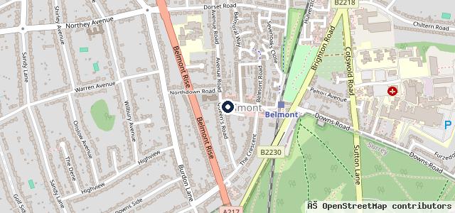Map showing the location of Belmont