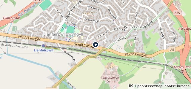 Map showing the location of Tyn Lon Garage Ltd