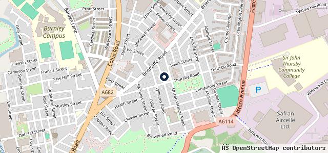 Map showing the location of Central Garage Burnley