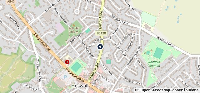 Map showing the location of Vernons Garage