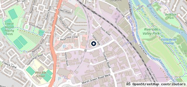 Map showing the location of Vospers Ford Exeter