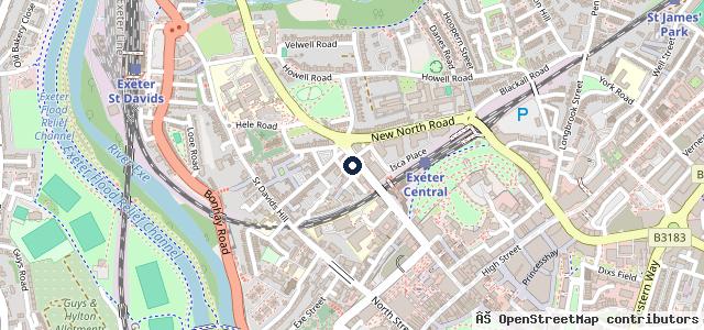 Map showing the location of Eveleighs Garage