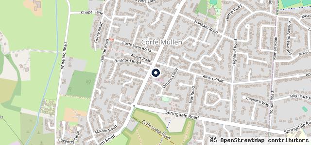 Map showing the location of Corfe Mullen Cars