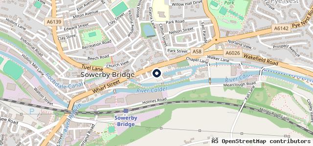 Map showing the location of Wharf Garage Sowerby Bridge Ltd