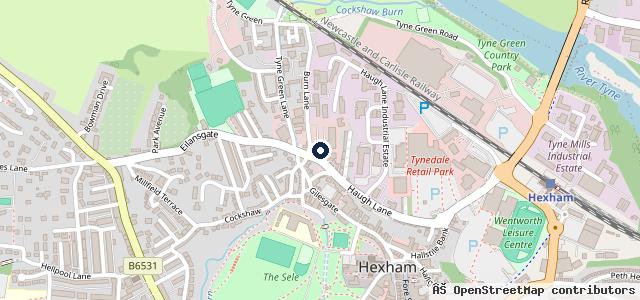 Map showing the location of Wylam Garage - Nissan Service centre and used car centre