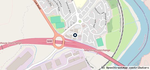 Map showing the location of Chepstow Ford