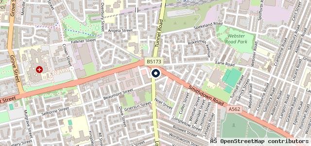 Map showing the location of The Lodge Lane Hand Carwash