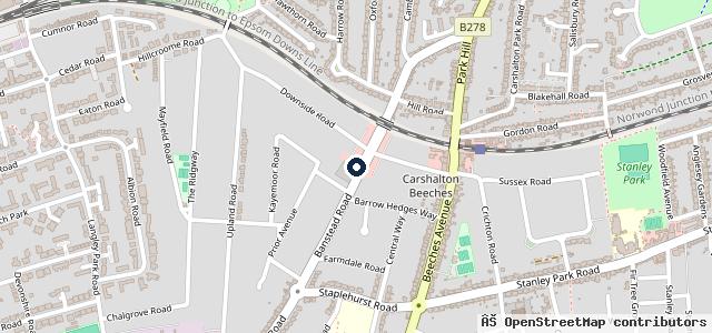 Map showing the location of Banstead Road Garage