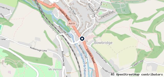 Map showing the location of Thrupp Tyres