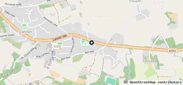Map showing the location of Lanner Moor Garage