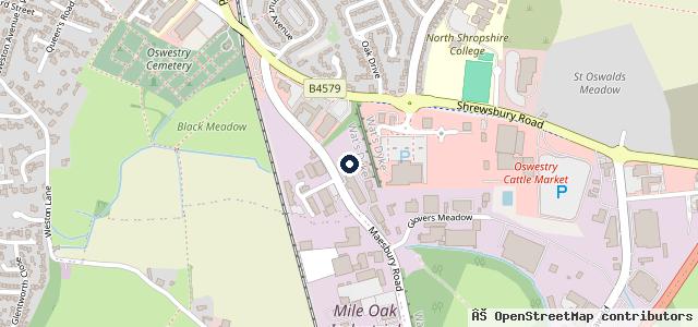 Map showing the location of Rescue & Repair Automotive Services - R & R Recovery - Oswestry