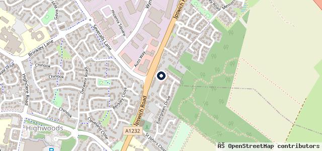 Map showing the location of Audi Approved Colchester