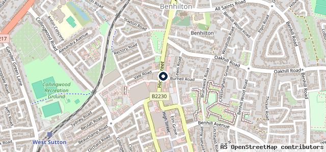 Map showing the location of Auto Express Sutton