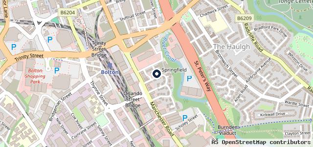Map showing the location of Bolton Audi