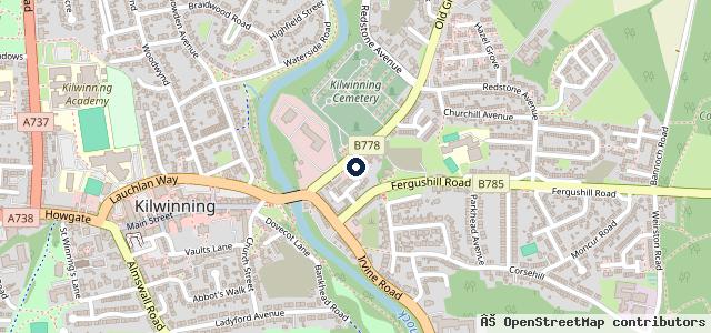 Map showing the location of Bridgend Motor Group Kilwinning Autoplex