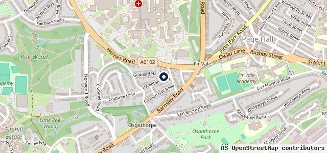 Map showing the location of Cinema MOT Centre