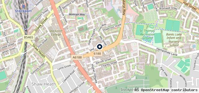 Map showing the location of DC Motor Bodies - Car and van body repair Stockport