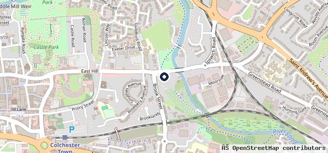 Map showing the location of East Hill Garage