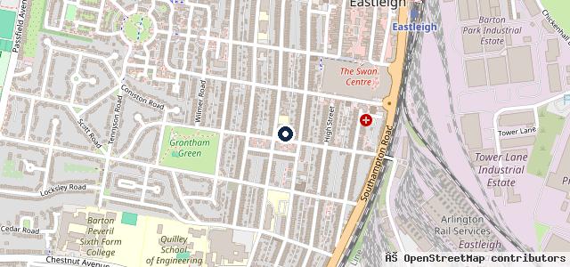 Map showing the location of Eastleigh College