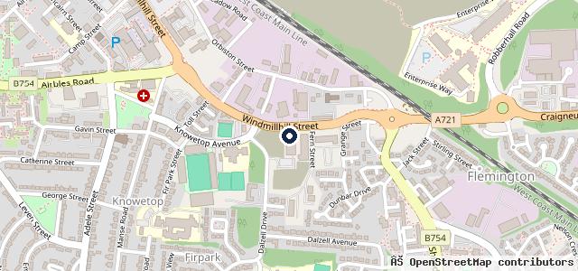 Map showing the location of Evans Halshaw Ford Motherwell