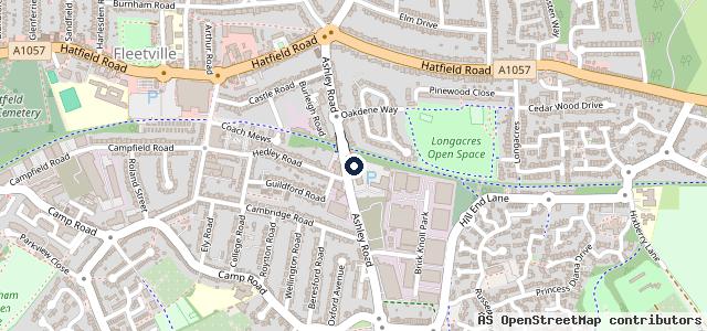 Map showing the location of Gates Ford St Albans