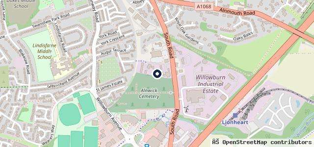 Map showing the location of GB Auto's Alnwick