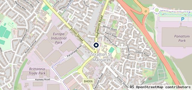 Map showing the location of 1 Highworth Rd