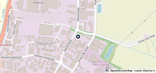 Map showing the location of Stoneacre Peterborough Newark Road