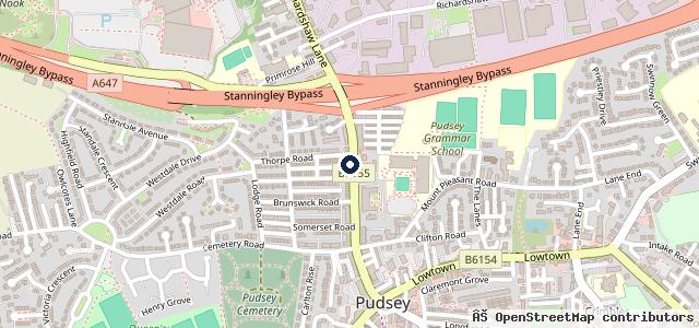 Map showing the location of Thorpe Service Station